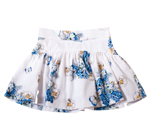 Gonna corta stampa fiori blu 111708 9954 MONNALISA 