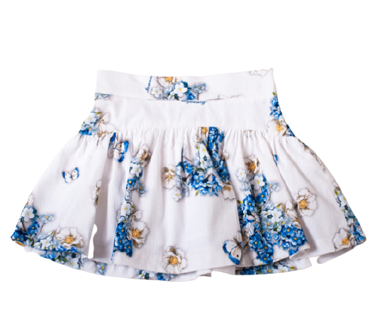 Gonna corta stampa fiori blu 111708 9954 MONNALISA 