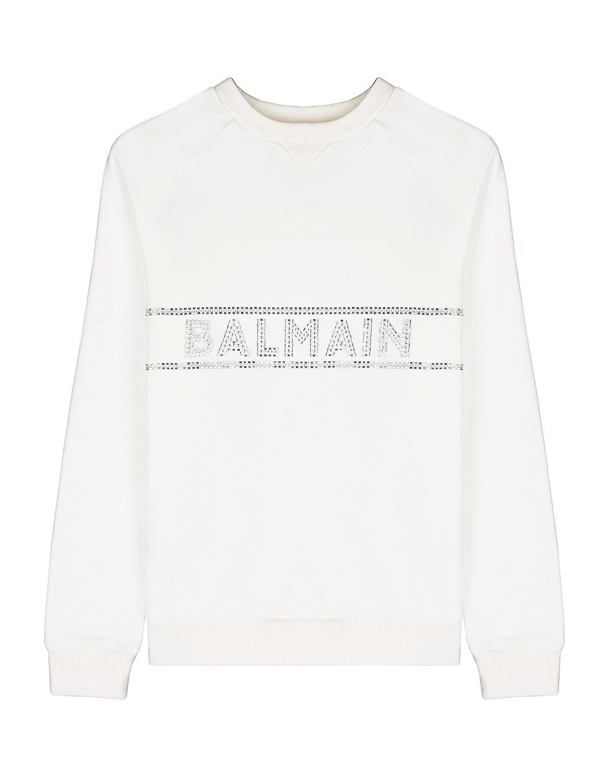 Felpa bianca con strass