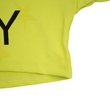 Carica l&#39;immagine nel visualizzatore di Gallery, Felpa corta sgarzata verde fluo
