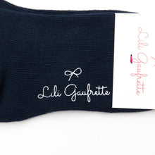 Cargar imagen en el visor de la galería, Calze con fiocco bambina blu
