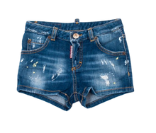 Load image into Gallery viewer, Pantaloncini blu bambina. DQ02QR DQ01 BLUE DSQUARED2 
