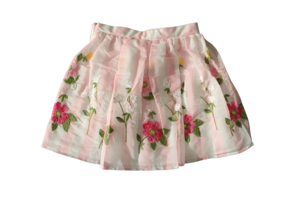 Gonna in organza e ricamo fiori