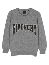 Cargar imagen en el visor de la galería, Maglia girocollo grigia con logo
