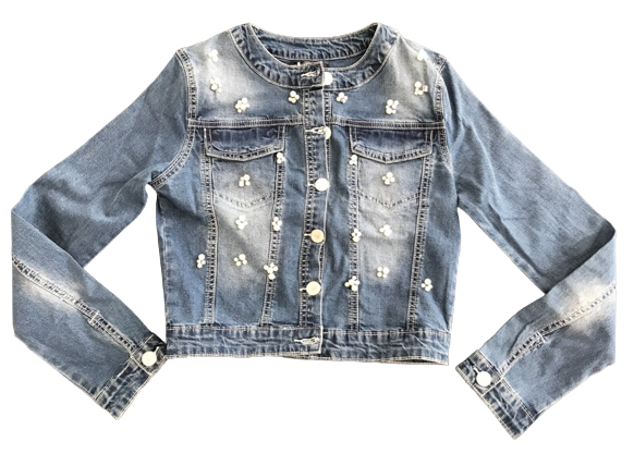 Giacca denim effetto delave