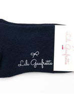 Cargar imagen en el visor de la galería, Calze con fiocco bambina blu
