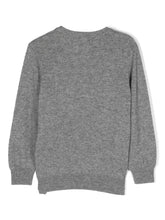 Cargar imagen en el visor de la galería, Maglia girocollo grigia con logo
