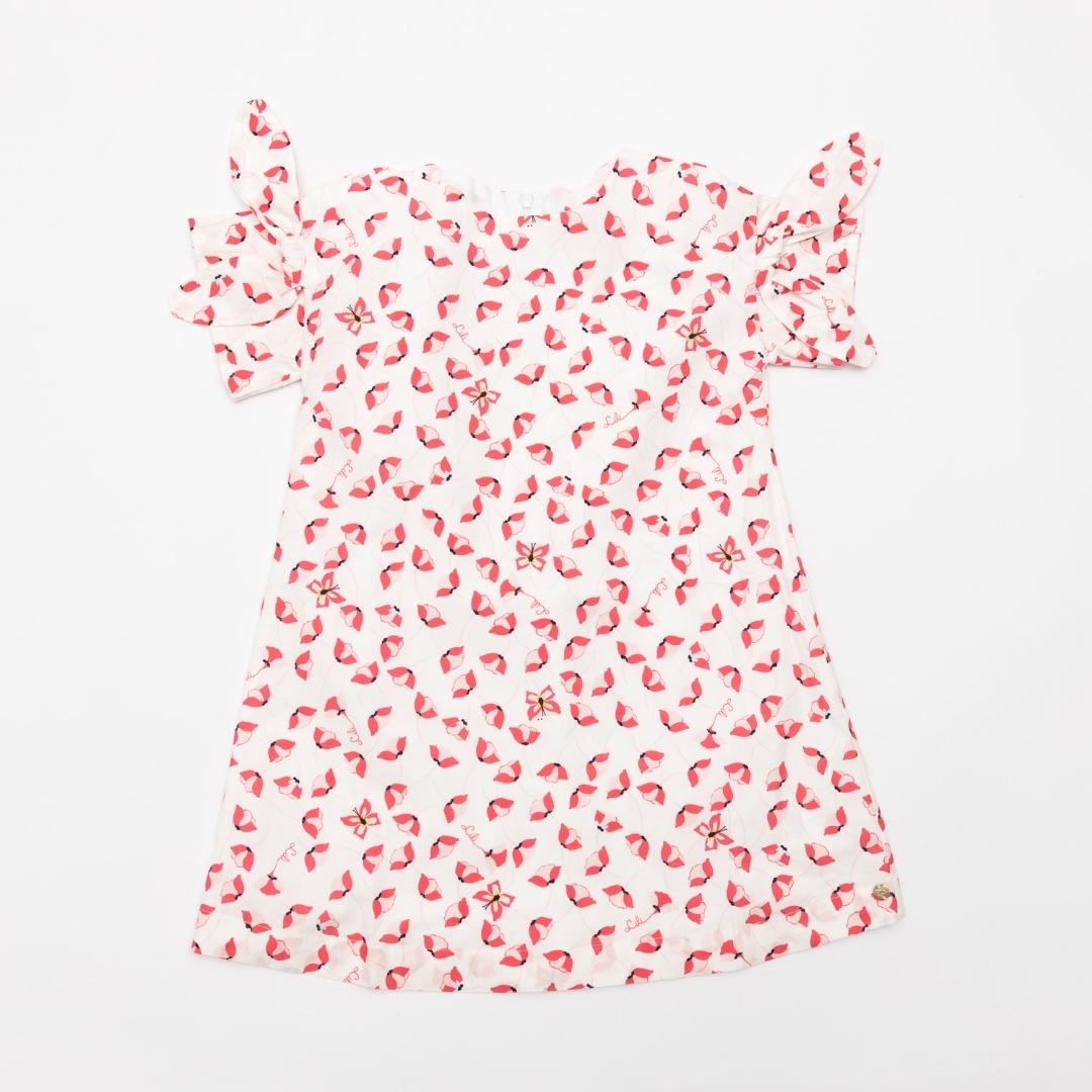 Abito in contone bambina stampa fantasia