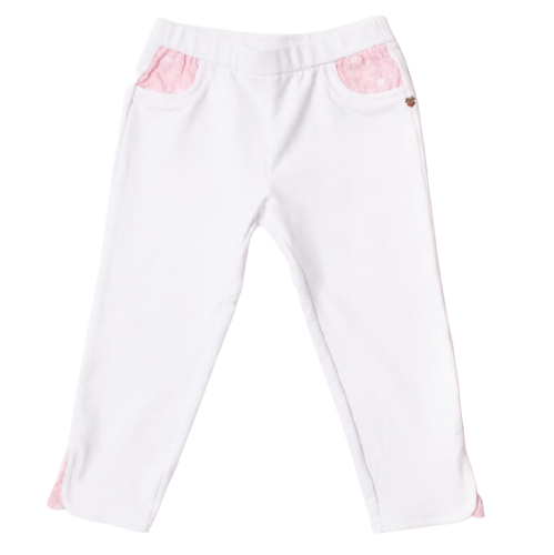 Leggings con tasche bianchi neonata