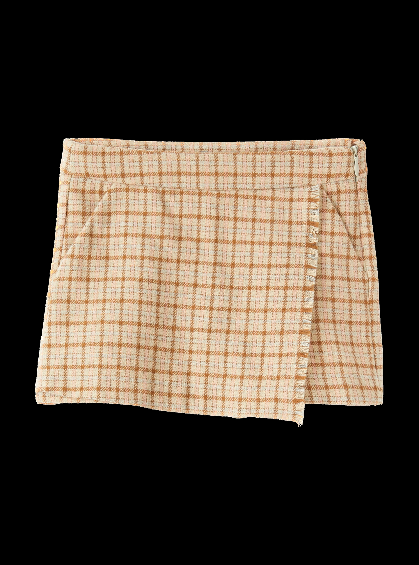 Shorts a quadretti con frange