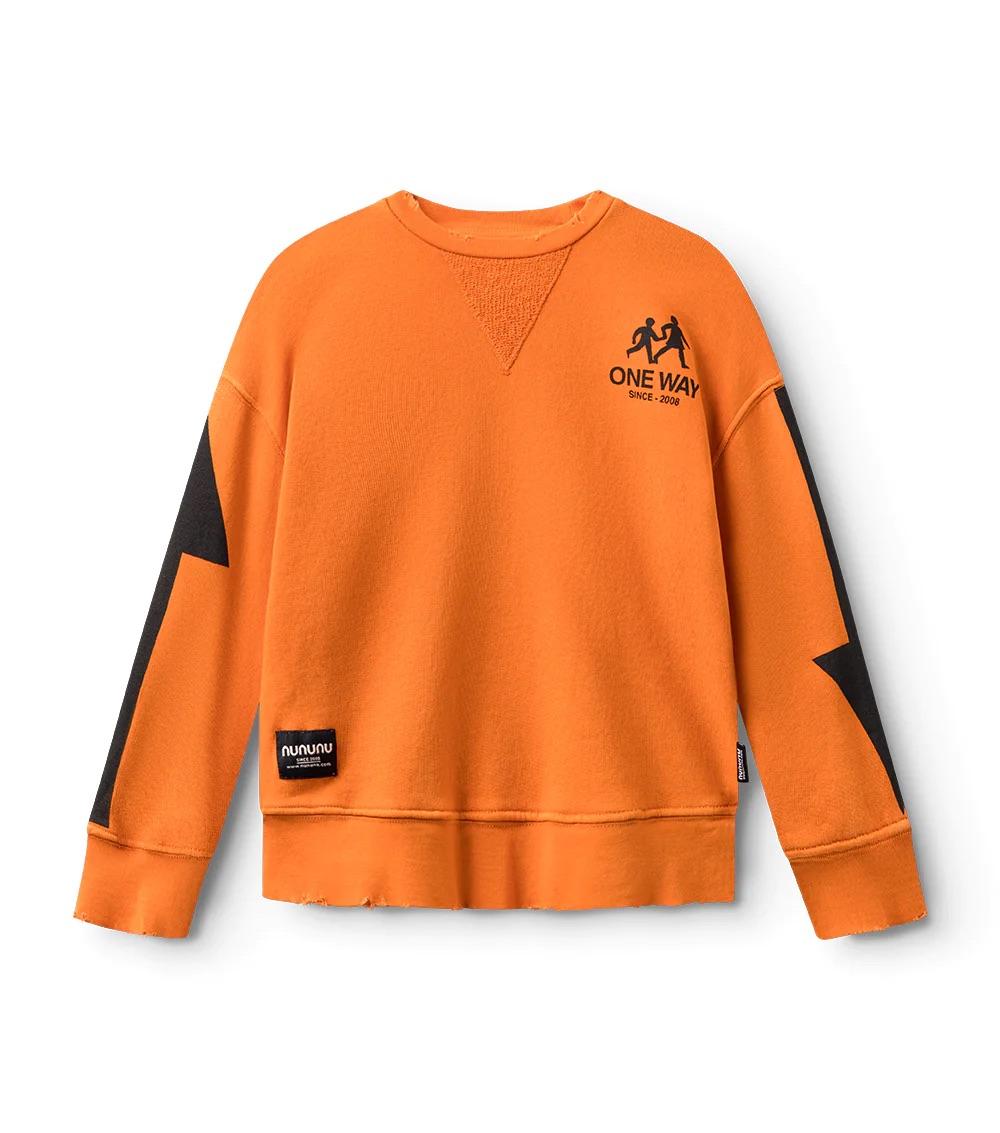 Felpa con stampa NU3949 ORANGE NUNUNU 