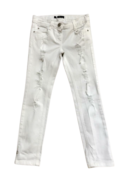 Pantaloni bianchi effetto delave