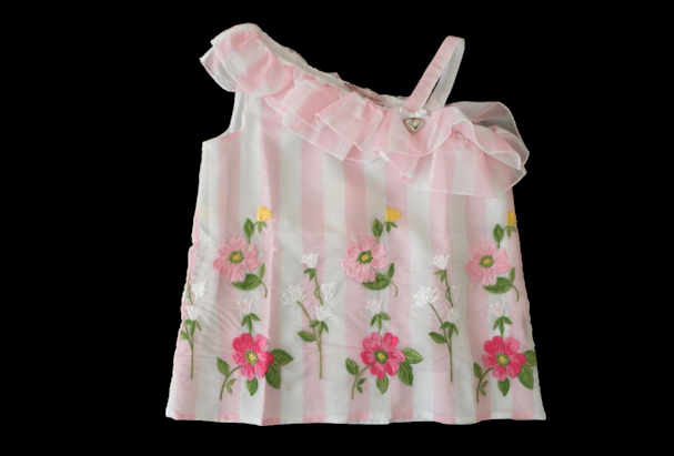 Top organza ricamo fiori