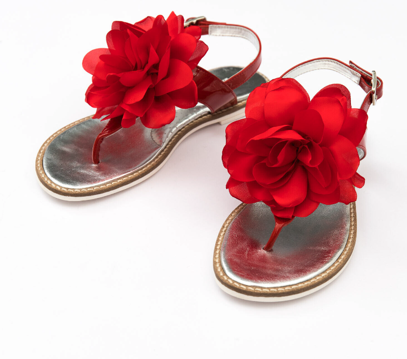 Infradito fiore vernice per bambina