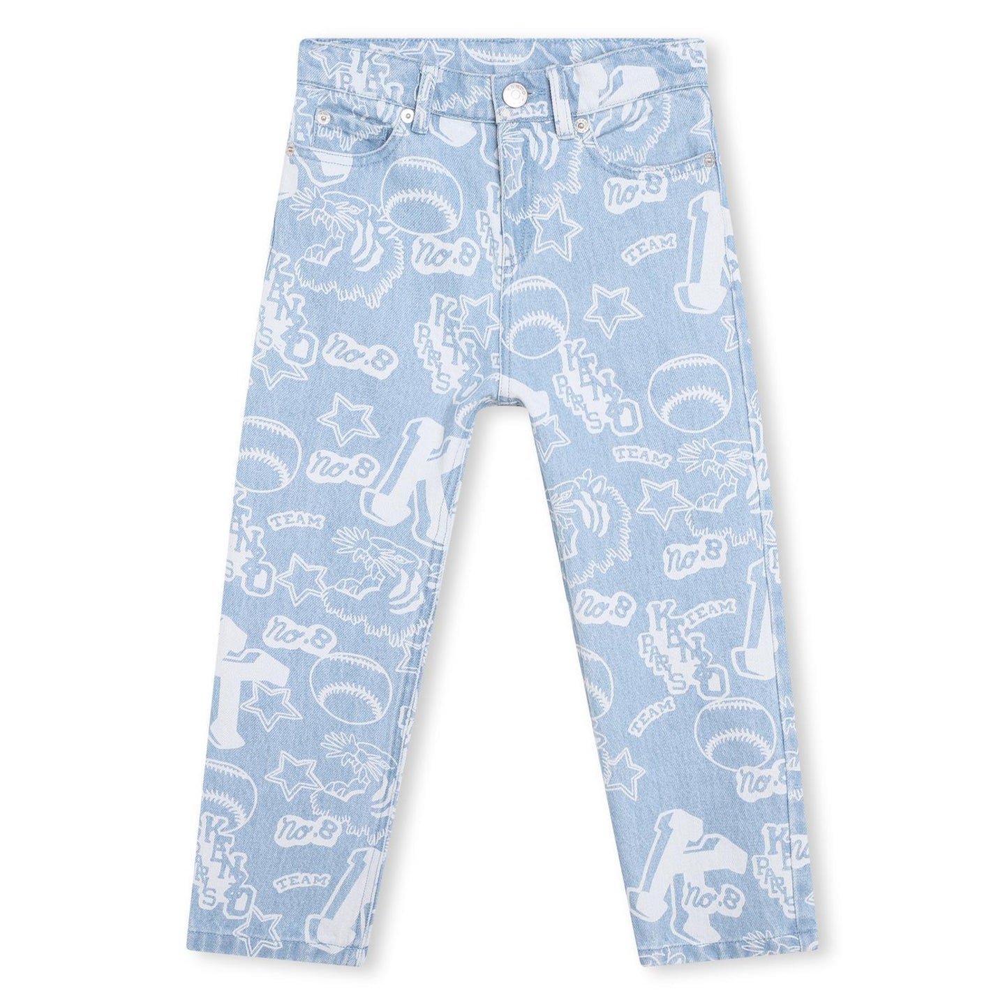 Jeans dritti con stampa grafica