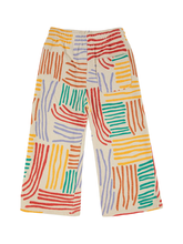 Carica l&#39;immagine nel visualizzatore di Gallery, Pantaloni avorio da tuta per bambini con linee colorate 222AC067  BOBO CHOSES 
