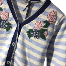 Cargar imagen en el visor de la galería, Cardigan con righe e fiori
