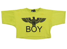 Carica l&#39;immagine nel visualizzatore di Gallery, Felpa corta sgarzata verde fluo
