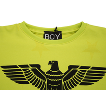 Carica l&#39;immagine nel visualizzatore di Gallery, Felpa corta sgarzata verde fluo
