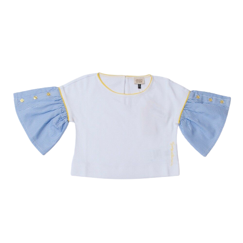 Blusa bambina maniche a campane corte