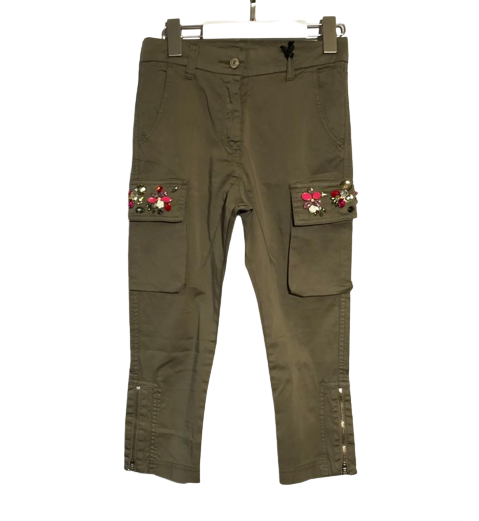 Pantraloni verdi tasche e patch