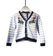 Cargar imagen en el visor de la galería, Cardigan con righe e fiori
