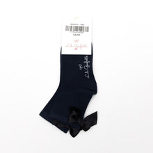 Cargar imagen en el visor de la galería, Calze con fiocco bambina blu
