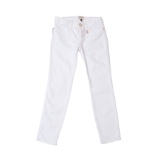 Load image into Gallery viewer, Pantalone bambina in cotone bianco
