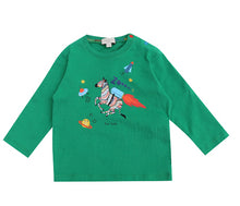 Load image into Gallery viewer, T-shirt verde neonato maniche lunghe
